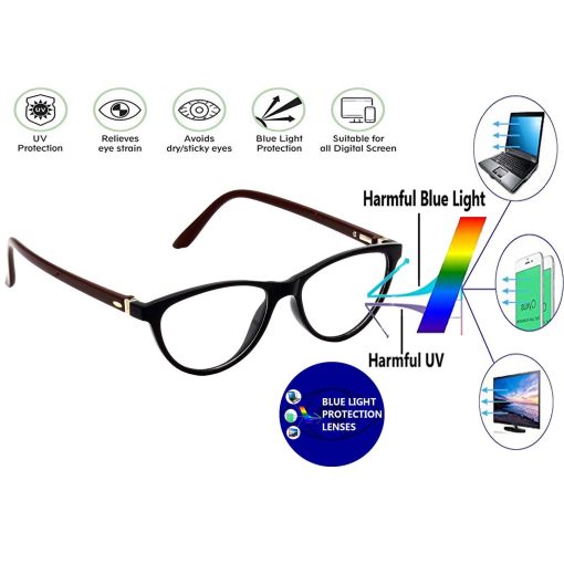 Blue cut lens glasses for computer users