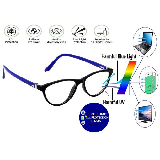 Blue cut computer glasses for eye protection during mobile use