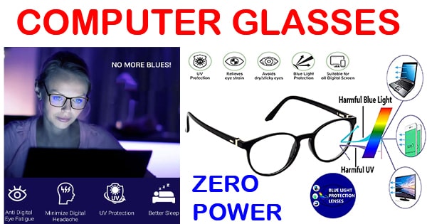 New anti-radiation zero power computer glasses with blue cut protection