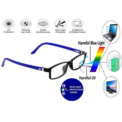 Blue cut glasses for computer users with UV and blue light protection