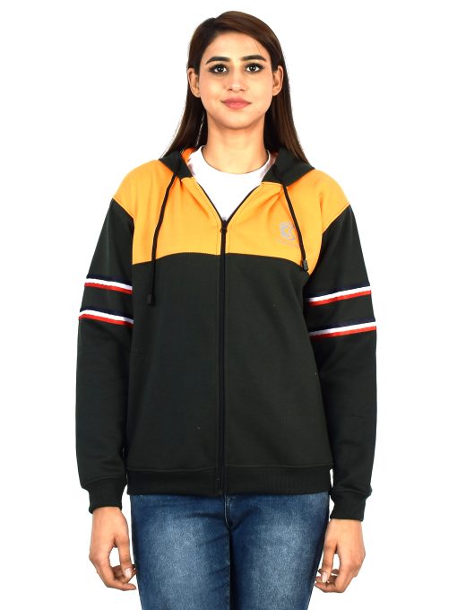 Get this comfortable hoodie for women featuring a convenient zipper design. Perfect for casual wear