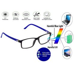 Computer glasses for eye protection with zero power blue cut technology