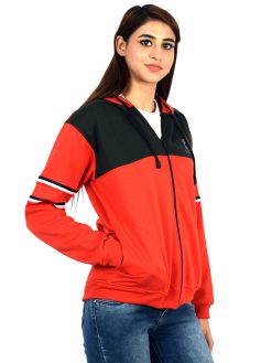 Add this comfortable zipper sweatshirt to your casual wardrobe. Designed for women