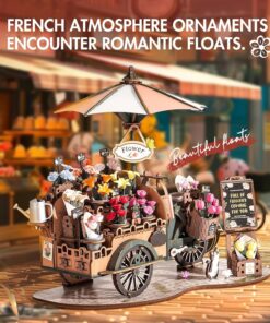 Alternative view of ROBOTIME Model Kits For Adults To Build Blossom Cart, 3D Wooden Puzzles Home Decor Craft Gifts For Adults Women Girls Boys TGS03