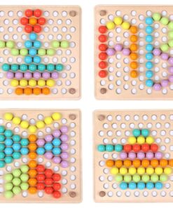 Alternative view of Wooden Peg Board Beads Game, Learning Montessori Toys,Color Sorting Stacking Matching Toys For Toddlers, Counting Toy For Kids, Educational Games For Fine Motor Math, Gift For Girls And Boys