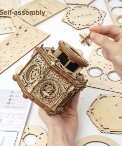 Alternative view of Robotime Rokr DIY Mechanical Music Box Kit 3D Wooden Puzzle Box For Adults Self-Assembly Building Project - Secret Garden