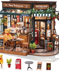 Rolife DIY Miniature House Kit Model Kits For Adults To Build Home Desk Bookshelf Decoration Tipsy Restaurant Craft Kits Hobbies For Adults Gift Idea For Girls Boys Kids