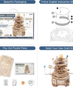 Alternative view of Robotime ROKR 316PCS Rotatable Mechanical Orrery 3D Wooden Puzzle Games Assemble Model Building Kits Toys Gift For Children Boys