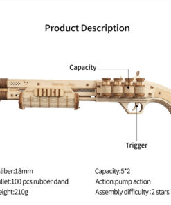 Alternative view of Robotime ROKR Revolver Gun Model Toys 3D Wooden Puzzle Games Crafts Gift For Children Kids Boys Birthday Christmas Gift Dropship