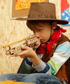 Robotime ROKR Revolver Gun Model Toys 3D Wooden Puzzle Games Crafts Gift For Children Kids Boys Birthday Christmas Gift Dropship
