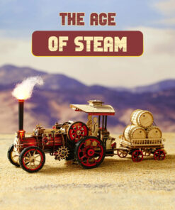 Alternative view of ROKR 3D Wooden Puzzle Car Model Steam Engine Mechanical Teens Kids Birthday Gift