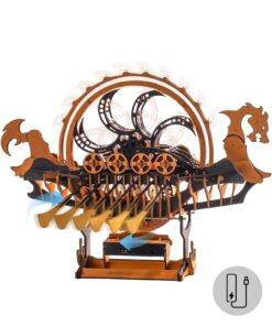 ROKR Dragon Boat Electric Mechanical 3D Wooden Puzzle Toys Games Teens Gift